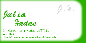 julia hadas business card